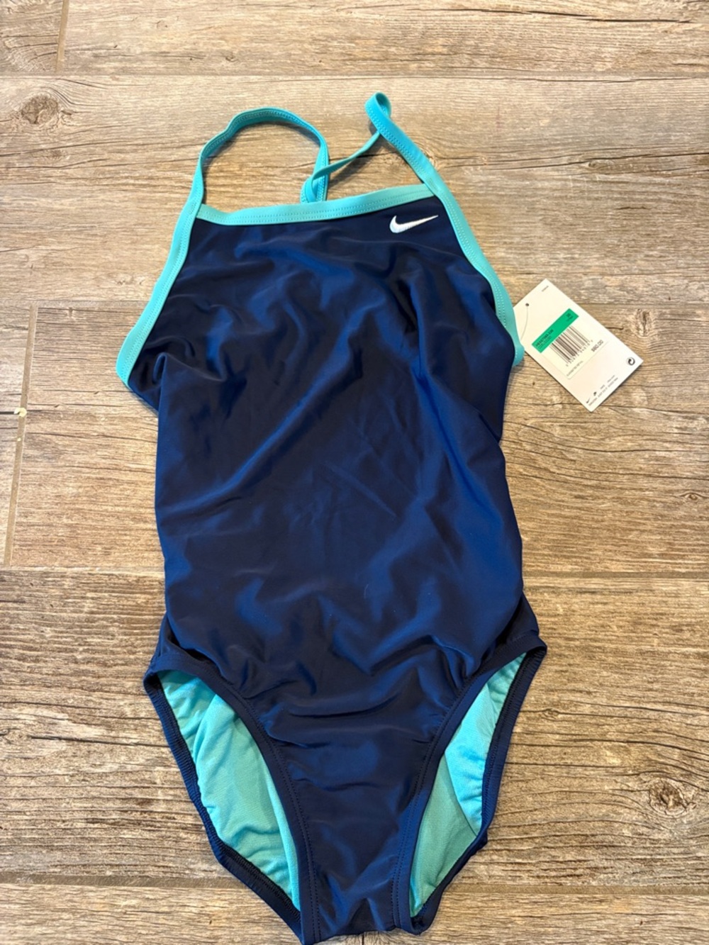 New Nike Blue one piece swimsuit size 4